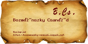 Bozmánszky Csanád névjegykártya